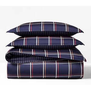New Lauren Ralph Lauren Collier Blue Plaid Queen Full Duvet Cover Set Shams